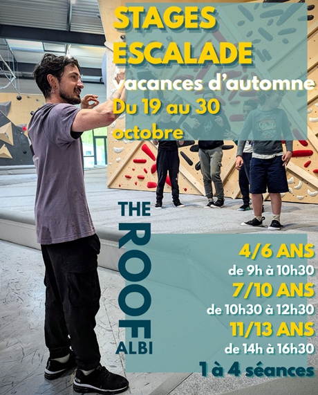 Stages escalade vacances d'automne